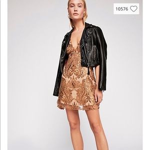 Free people night shimmers mini dress